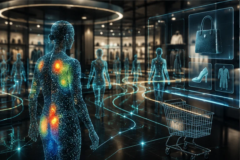 Illustration: consumer behavior, demand heatmaps and multichannel commerce